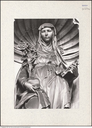 Vorderseite von Bibliotheca Hertziana [https://www.deutsche-digitale-bibliothek.de/content/lizenzen/rv-fz/] WandaltarHeilige Katharina von Siena - Detail: Oberkörper, bh441458_recto. Foto.