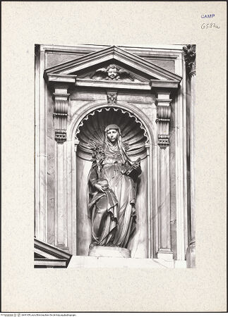 Vorderseite von Bibliotheca Hertziana [https://www.deutsche-digitale-bibliothek.de/content/lizenzen/rv-fz/] WandaltarHeilige Katharina von Siena - Seitenansicht, bh441459_recto. Foto.