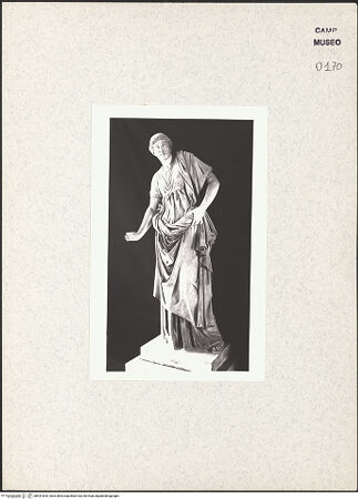 Vorderseite von Museo Archeologico Nazionale, Napoli [https://www.deutsche-digitale-bibliothek.de/content/lizenzen/rv-ez/] Weibliche Statue, sog. Niobide (Kopie nach einer hellenistischen Statue des 200/150 v. Chr.) - Gesamtansicht, bh441834_recto. Foto.