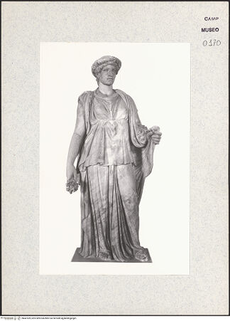 Vorderseite von Museo Archeologico Nazionale, Napoli [https://www.deutsche-digitale-bibliothek.de/content/lizenzen/rv-ez/] Pomona (oder Flora Minor) (Kopie nach einer attischen Statue des 4. Jh. v. Chr.) - Gesamtansicht, bh441839_recto. Foto.