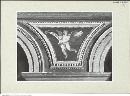 Vorderseite von Sopr. BAS ROMA [https://www.deutsche-digitale-bibliothek.de/content/lizenzen/rv-ez/] Freskenzyklus zur Passion ChristiEngel mit Schriftband - , bh443136_recto. Foto.