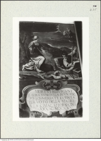 Vorderseite von Sopr. BAS EM [https://www.deutsche-digitale-bibliothek.de/content/lizenzen/rv-ez/] Das Wunder der Laura von Correggio - , bh443387_recto. Foto.