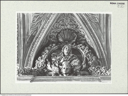 Vorderseite von Sopr. BAS ROMA [https://www.deutsche-digitale-bibliothek.de/content/lizenzen/rv-ez/] Stichkappen der Decke des Oratoriums: verschiedene Heilige, Kirchenväter und EvangelistenJohannes - Gesamtaufnahme, bh444664_recto. Foto.