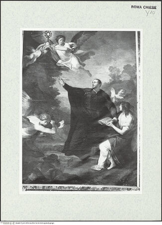 Vorderseite von Sopr. BAS ROMA [https://www.deutsche-digitale-bibliothek.de/content/lizenzen/rv-ez/] Der heilige Francesco Caracciolo verfasst die Ordensregel - Gesamtaufnahme, bh444673_recto. Foto.