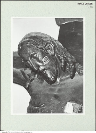 Vorderseite von Sopr. BAS ROMA [https://www.deutsche-digitale-bibliothek.de/content/lizenzen/rv-ez/] Altare del Crocefisso; KreuzaltarDer Gekreuzigte - Detail: Gesicht von der Seite, bh444676_recto. Foto.