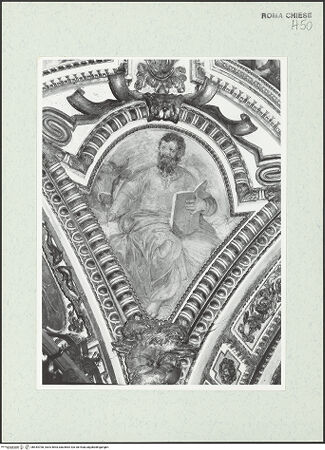 Vorderseite von Sopr. BAS ROMA [https://www.deutsche-digitale-bibliothek.de/content/lizenzen/rv-ez/] Wand- und Deckenmalereien in der AndreaskapelleDeckenfresken in der Cappella di Sant'AndreaDie vier Evangelisten - Lukas, bh444708_recto. Foto.