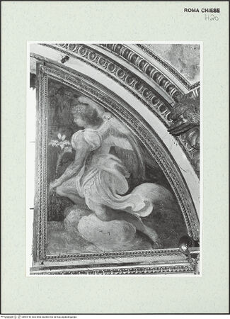 Vorderseite von Sopr. BAS ROMA [https://www.deutsche-digitale-bibliothek.de/content/lizenzen/rv-ez/] Wand- und Deckenmalereien in der AndreaskapelleFresken der Lünette: Verkündigung - Lünette rechts des Fensters: Verkündigungsengel, bh444718_recto. Foto.