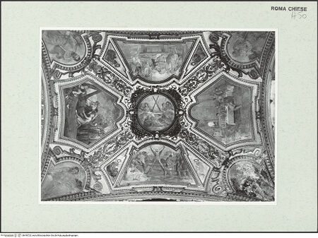 Vorderseite von Sopr. BAS ROMA [https://www.deutsche-digitale-bibliothek.de/content/lizenzen/rv-ez/] Wand- und Deckenmalereien in der AndreaskapelleDeckenfresken in der Cappella di Sant'Andrea - Gesamtaufnahme, bh444723_recto. Foto.