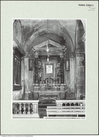 Vorderseite von Sopr. BAS ROMA [https://www.deutsche-digitale-bibliothek.de/content/lizenzen/rv-ez/] Sant'Angelo in PescheriaSeitenschiff (links)Linkes Seitenschiff3. Seitenschiffsjoch links3. Kapelle links: Cappella della Madonna delle Grazie/ Altare di San Francesco Caracciolo - Blick in die Kapelle, bh444731_recto. Foto.