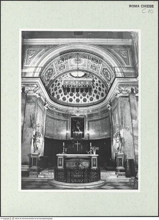 Vorderseite von Sopr. BAS ROMA [https://www.deutsche-digitale-bibliothek.de/content/lizenzen/rv-ez/] Sant'Angelo in PescheriaApsisCappella Maggiore - Blick in den Chor, bh444740_recto. Foto.