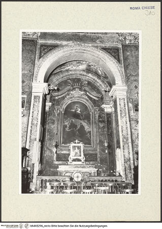 Vorderseite von Sopr. BAS ROMA [https://www.deutsche-digitale-bibliothek.de/content/lizenzen/rv-ez/] Sant'Andrea delle FratteCappella dell' Ordine dei Minimi - Gesamtansicht, bh445296_recto. Foto.