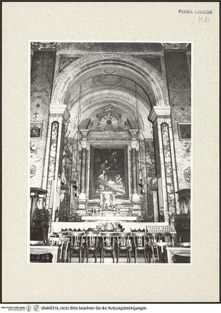 Vorderseite von Sopr. BAS ROMA [https://www.deutsche-digitale-bibliothek.de/content/lizenzen/rv-ez/] Sant'Andrea delle FratteCappella di San Francesco di Sales - Gesamtansicht, bh445316_recto. Foto.