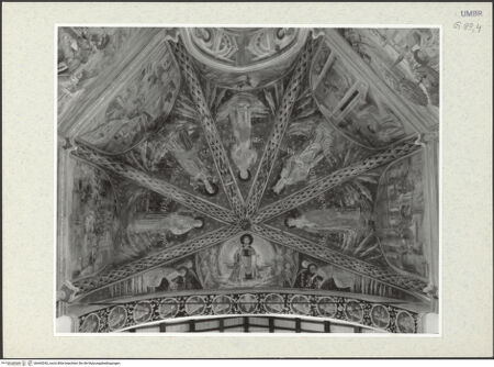 Vorderseite von Lieberman, Ralph [https://www.deutsche-digitale-bibliothek.de/content/lizenzen/rv-ez/] Szenen aus dem Leben des heiligen Franz von Assisi und HeiligeGlorie des Franziskus, Ludwig von Toulouse, Rosa von Viterbo, Bernhard von Siena, Katharina von Siena, Antonius von Padua - Gesamtansicht, bh445342_recto. Foto.