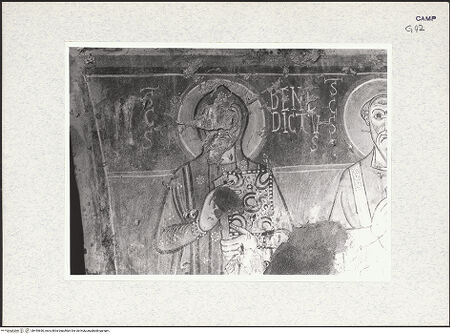 Vorderseite von Istituto di Storia dell'Arte dell'Università di Roma, La Sapienza [https://www.deutsche-digitale-bibliothek.de/content/lizenzen/rv-ez/] FreskenzyklusHeilige Benedikt und Renatus - Benedikt, Kopf, bh445650_recto. Foto.