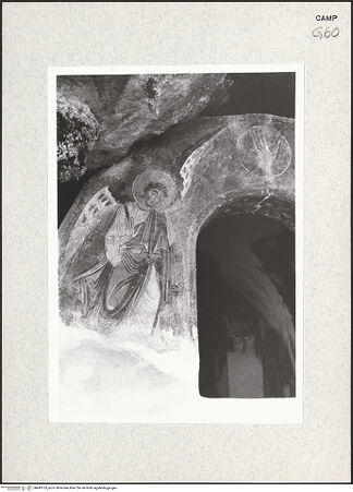 Vorderseite von Pace, Valentino [https://www.deutsche-digitale-bibliothek.de/content/lizenzen/rv-ez/] Hand Gottes und zwei Engel - Detail: Engel links und Hand Gottes (nach der Restaurierung), bh445733_recto. Foto: Pace, Valentino.