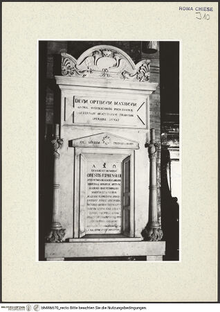 Vorderseite von Sopr. BAS ROMA [https://www.deutsche-digitale-bibliothek.de/content/lizenzen/rv-ez/] Grabmonument von Oreste Kiprenskoi - , bh446670_recto. Foto.