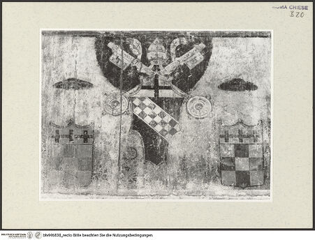 Vorderseite von Sopr. BAS ROMA [https://www.deutsche-digitale-bibliothek.de/content/lizenzen/rv-ez/] Wappen von Papst Innozenz VIII. und von Kardinal Antoniotto Pallavicini - , bh446830_recto. Foto.