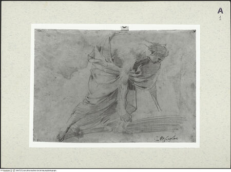 Vorderseite von Soprintendenza Gallerie - Napoli [https://www.deutsche-digitale-bibliothek.de/content/lizenzen/rv-ez/] Studie einer Figur - , bh447272_recto. Foto.