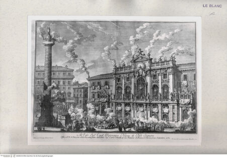 Vorderseite von Istituto Nazionale per la Grafica [http://creativecommons.org/publicdomain/mark/1.0/] Facciata posticcia in Piazza Colonna per il Cardinale Ignazio Crivelli - , bh450226. Foto.