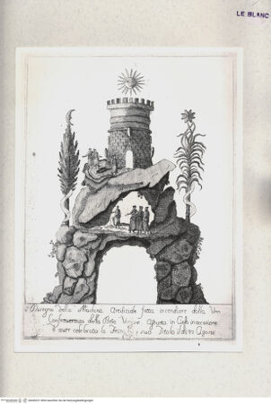 Vorderseite von Istituto Nazionale per la Grafica [http://creativecommons.org/publicdomain/mark/1.0/] Macchina pirotecnica per l'Assunzione. Strada Felice, 22 agosto 1790 - , bh450231. Foto.