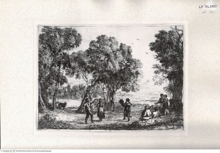 Vorderseite von Staatliche Museen zu Berlin - Preußischer Kulturbesitz, Kupferstichkabinett [http://creativecommons.org/publicdomain/mark/1.0/] Der Tanz unter Bäumen - , bh450286. Foto.