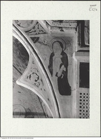 Vorderseite von Bibliotheca Hertziana [https://www.deutsche-digitale-bibliothek.de/content/lizenzen/rv-fz/] Grabmal des Bischofs Giacomo MartonoVerkündigung - Detail, Maria, bh451086_recto. Foto: Savio, Oscar.