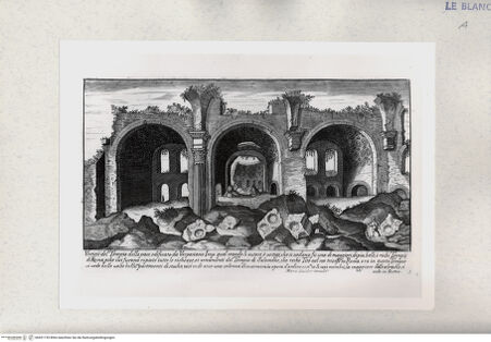 Vorderseite von  [http://creativecommons.org/publicdomain/mark/1.0/] Vestigi delle antichità di Roma, Tivoli, Pozzuolo et altri luochiVestigij del Tempio della pace ... (Konstantinsbasilika) - , bh451155. Foto.