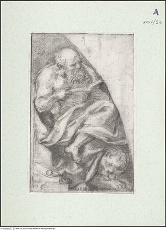 Vorderseite von Museum Kunstpalast [https://www.deutsche-digitale-bibliothek.de/content/lizenzen/rv-ez/] Der heilige Hieronymus (Nachzeichnung nach einem unbestimmten Vorbild) - , bh451352_recto. Foto.