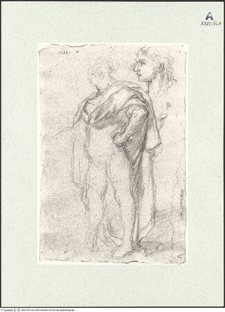 Vorderseite von Museum Kunstpalast [https://www.deutsche-digitale-bibliothek.de/content/lizenzen/rv-ez/] Studien zur Gestalt eines stehenden Mannes - , bh451454_recto. Foto.