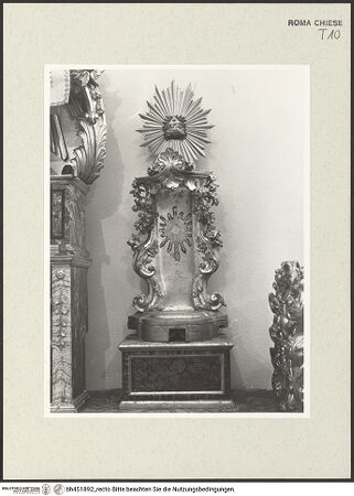 Vorderseite von Sopr. BAS ROMA [https://www.deutsche-digitale-bibliothek.de/content/lizenzen/rv-ez/] Thron für die Aussetzung des Allerheiligsten - , bh451892_recto. Foto.