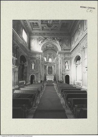 Vorderseite von Bibliotheca Hertziana [http://creativecommons.org/licenses/by-nc-sa/4.0/] San Giuseppe dei Falegnami - Blick Richtung Presbyterium, bh452031_recto. Negativ
           : Savio, Oscar.