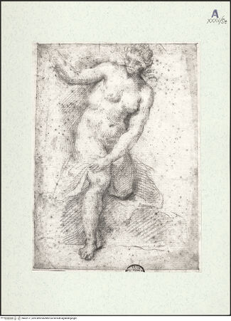 Vorderseite von Museum Kunstpalast [https://www.deutsche-digitale-bibliothek.de/content/lizenzen/rv-ez/] Aktstudie einer Frau - , bh452117_recto. Foto.