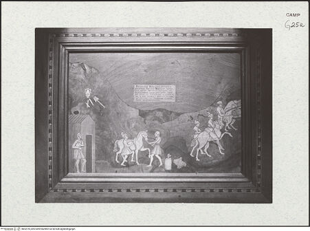 Vorderseite von Bibliotheca Hertziana [https://www.deutsche-digitale-bibliothek.de/content/lizenzen/rv-fz/] Coro dei Padri (Chor der Mönche)Dorsale mit neutestamentlichen SzenenBildfeld 16: Auferweckung des Lazarus; Szene aus der Geschichte des Kartäuserordens - Szene aus der Geschichte des Kartäuserordens, bh452795_recto. Foto: Zallinger zu Stillendorf, Marlies von.