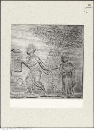 Vorderseite von Bibliotheca Hertziana [https://www.deutsche-digitale-bibliothek.de/content/lizenzen/rv-fz/] Sarkophag mit der Traditio Legis - Vorderseite (Traditio Legis), Detail, bh452885_recto. Foto: Zallinger zu Stillendorf, Marlies von.