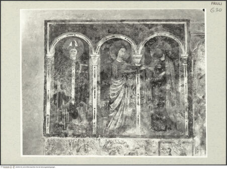 Vorderseite von Böhm [https://www.deutsche-digitale-bibliothek.de/content/lizenzen/rv-ez/] Der heilige Nikolaus und die Ungläubigkeit des heiligen Thomas - Gesamtansicht, bh454142_recto. Foto: Böhm, Osvaldo.