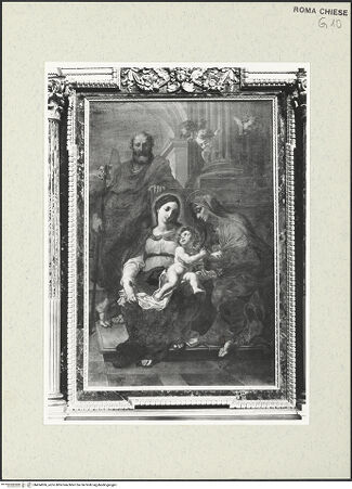 Vorderseite von Sopr. BAS ROMA [https://www.deutsche-digitale-bibliothek.de/content/lizenzen/rv-ez/] Die Heilige Familie mit der heiligen Anna - mit Rahmen, bh454506_recto. Foto.