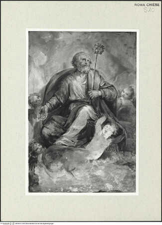 Vorderseite von Sopr. BAS ROMA [https://www.deutsche-digitale-bibliothek.de/content/lizenzen/rv-ez/] Der heilige Joseph in der Glorie - , bh454513_recto. Foto.