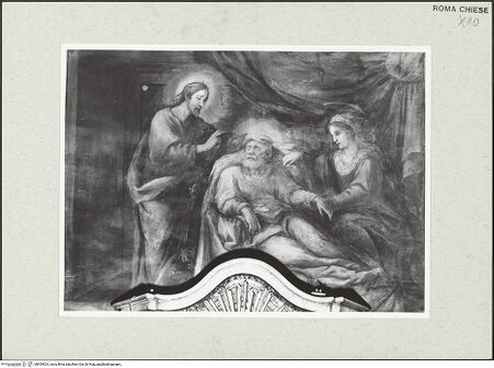 Vorderseite von Sopr. BAS ROMA [https://www.deutsche-digitale-bibliothek.de/content/lizenzen/rv-ez/] Zyklus mit Szenen des alten und des neuen TestamentsDer Tod des heiligen Joseph - , bh454524_recto. Foto.