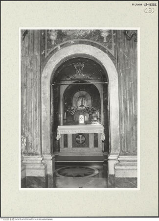Vorderseite von Sopr. BAS ROMA [https://www.deutsche-digitale-bibliothek.de/content/lizenzen/rv-ez/] San Giuseppe dei FalegnamiKapelle der Madonna von Fatima - Rechte Wand des Presbyteriums, Kapelle der Madonna von Fatima, 20. Jh., bh454700_recto. Foto.