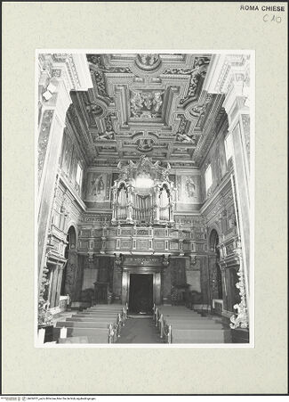Vorderseite von Sopr. BAS ROMA [https://www.deutsche-digitale-bibliothek.de/content/lizenzen/rv-ez/] San Giuseppe dei Falegnami - Innenansicht gegen Westen, bh454701_recto. Foto.
