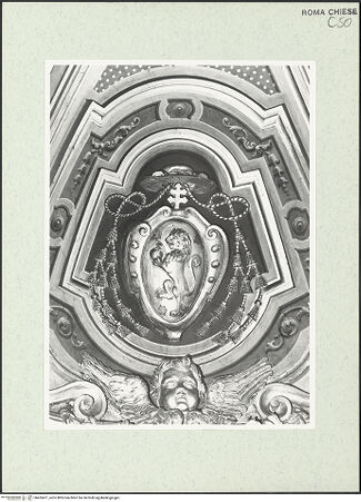 Vorderseite von Sopr. BAS ROMA [https://www.deutsche-digitale-bibliothek.de/content/lizenzen/rv-ez/] WappenreiheWappen des Kardinals Agostino Bartolini, primicerio der Erzbruderschaft - , bh455471_recto. Foto.