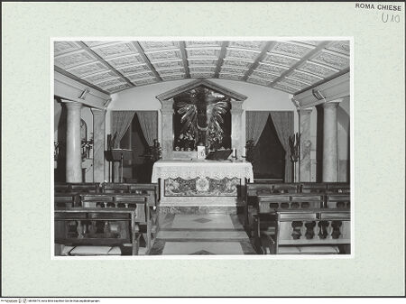 Vorderseite von Sopr. BAS ROMA [https://www.deutsche-digitale-bibliothek.de/content/lizenzen/rv-ez/] San Giuseppe dei FalegnamiCappella del Crocefisso - Blick Richtung Altarwand, bh455474_recto. Foto.