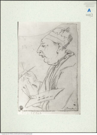 Vorderseite von Kupferstichkabinett Berlin SMB-PK [https://www.deutsche-digitale-bibliothek.de/content/lizenzen/rv-ez/] Karikatur eines Malers - , bh455682_recto. Foto: Anders, Jörg P..