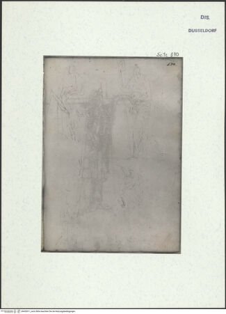 Vorderseite von Museum Kunstpalast [https://www.deutsche-digitale-bibliothek.de/content/lizenzen/rv-ez/] L'arte del disegno, e le vivezze dell'ingegno di Guglielmo della Porta celebre scultore, et architetto ... (2 Bände)Zweiter (kleiner) Band mit zwei Skizzenbüchern und einem angefügten KonvolutDas zweite SkizzenheftSeite 171: Vier stehende Apostel, Thomas, Matthäus oder Matthias, Jacobus der Ältere (?) - , bh455911_recto. Foto.