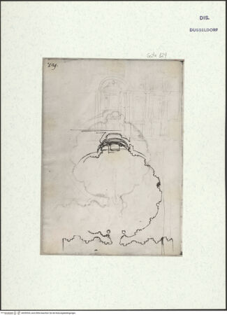 Vorderseite von Museum Kunstpalast [https://www.deutsche-digitale-bibliothek.de/content/lizenzen/rv-ez/] L'arte del disegno, e le vivezze dell'ingegno di Guglielmo della Porta celebre scultore, et architetto ... (2 Bände)Zweiter (kleiner) Band mit zwei Skizzenbüchern und einem angefügten KonvolutDas zweite SkizzenheftSeite 129: Monument für Kaiser Karl 5.: Das Bauwerk: Teilgrundriss; Ansicht der Altarnische und Wandaufteilung - , bh455935_recto. Foto.