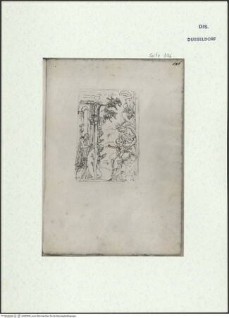 Vorderseite von Museum Kunstpalast [https://www.deutsche-digitale-bibliothek.de/content/lizenzen/rv-ez/] L'arte del disegno, e le vivezze dell'ingegno di Guglielmo della Porta celebre scultore, et architetto ... (2 Bände)Zweiter (kleiner) Band mit zwei Skizzenbüchern und einem angefügten KonvolutDas zweite SkizzenheftSeite 106: Anbetung des Christusknaben durch den Kaiser Karl 5. und sein Gefolge - , bh455949_recto. Foto.