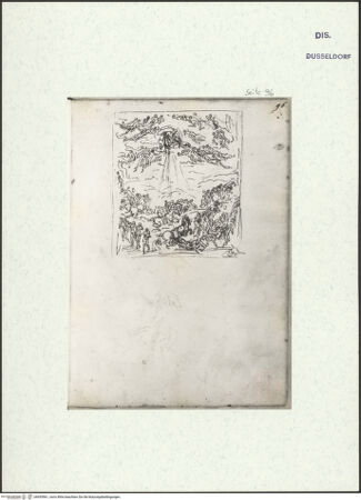 Vorderseite von Museum Kunstpalast [https://www.deutsche-digitale-bibliothek.de/content/lizenzen/rv-ez/] L'arte del disegno, e le vivezze dell'ingegno di Guglielmo della Porta celebre scultore, et architetto ... (2 Bände)Zweiter (kleiner) Band mit zwei Skizzenbüchern und einem angefügten KonvolutDas zweite SkizzenheftSeite 96: Bekehrung des Paulus - , bh455961_recto. Foto.