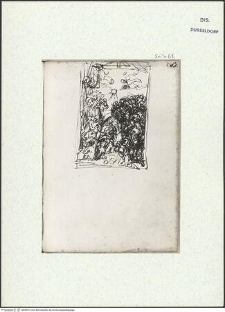 Vorderseite von Museum Kunstpalast [https://www.deutsche-digitale-bibliothek.de/content/lizenzen/rv-ez/] L'arte del disegno, e le vivezze dell'ingegno di Guglielmo della Porta celebre scultore, et architetto ... (2 Bände)Zweiter (kleiner) Band mit zwei Skizzenbüchern und einem angefügten KonvolutDas zweite SkizzenheftSeite 61: Anbetung der Könige - , bh455975_recto. Foto.