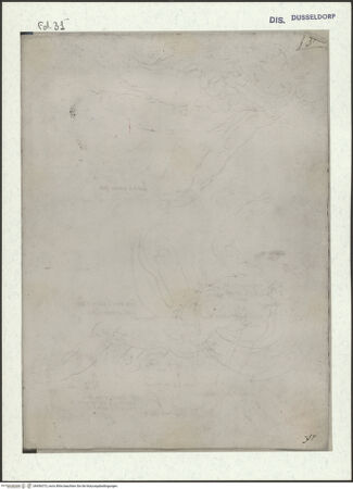 Vorderseite von Museum Kunstpalast [https://www.deutsche-digitale-bibliothek.de/content/lizenzen/rv-ez/] L'arte del disegno, e le vivezze dell'ingegno di Guglielmo della Porta celebre scultore, et architetto ... (2 Bände)Erster (großer) Band mit dem ersten SkizzenheftFolio 31 recto (Seite 16): Zwei Jünglingsakte - , bh456373_recto. Foto.