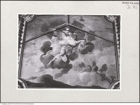 Vorderseite von Sopr. BAS ROMA [https://www.deutsche-digitale-bibliothek.de/content/lizenzen/rv-ez/] Personifikation der Dämmerung mit Windgöttern und monochrome Tondi mit exotischen Szenen - , bh457512_recto. Foto.